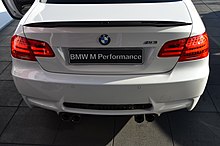 BMW E92 M3 Coupe with rear spoiler (black) made of Carbon fiber DTM 2013 Hockenheim (10461171384).jpg