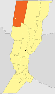 Location of Nueve de Julio Department within Santa Fe Province