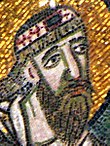 Detail of the Imperial Gate mosaic in Hagia Sophia showing Leo VI the Wise (cropped).jpg