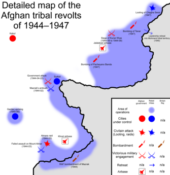 1944–1947.png afg'on qabilaviy qo'zg'olonlarining batafsil xaritasi