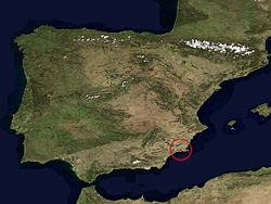 Distribución de Astragalus nitidiflorus.