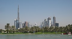 Downtown Burj Dubai and Business Bay, seen from Safa Park.jpg