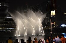 The Fountain Lake in front of Dubai Mall Dubai Fountain.jpg