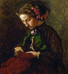 Euphemia 'Effie' Chalmers Gray, Mrs John Ruskin (1828-1898), later Lady Millais, with Foxgloves in her Hair (The Foxglove)
