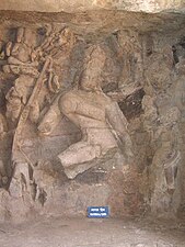 A damaged 6th-century Nataraja, Elephanta Caves[64]