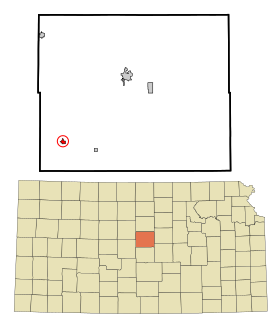 Ellsworth County Kansas Incorporated and Unincorporated areas Holyrood Highlighted.svg