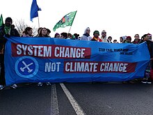 Banner "System change, not climate change" at Ende Gelande 2017 in Germany Ende Gelande November 2017 - Front banner of demonstration.jpg