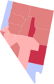 Image 45Party registration by county (February 2021):   Democrat >= 30%   Republican >= 40%   Republican >= 50%   Republican >= 60% (from Nevada)
