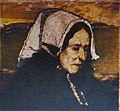 Charles Cottet : Femme d'Ouessant (estampe, entre 1903 et 1911, Bibliothèque de l'Institut National d'Histoire de l'Art, collections Jacques Doucet)