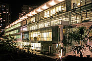 Faculty of Economics and Business Tecnoaulas Building at night