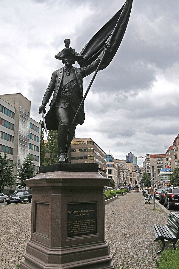 Statue of Field Marshall Kurt von Schwerin in the Zietenplatz in Berlin