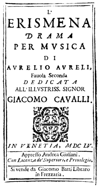 File:Francesco Cavalli - Erismena - title page of the libretto - Venice 1655.png