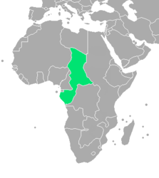 Posizione dell'Africa equatoriale francese