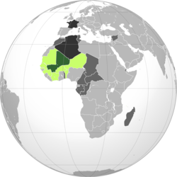 Зелено: Френски Судан Светлозелено: Френска Западна Африка