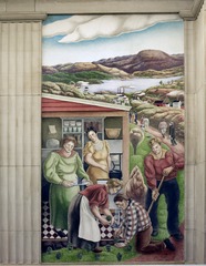 Fresco painting "Society Freed Through Justice" near fifth floor stairway, Department of Justice, Washington, D.C LCCN2010720160.tif