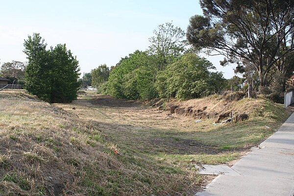 Remains of Fulham Grange station in 2007