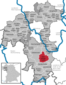 Poziția localității Gaukönigshofen