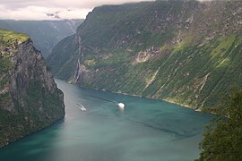 Geirangerfjord with cruise ship, Møre og Romsdal county
