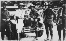 Rebel leader Augusto Cesar Sandino (center) General Sandino (center) and Staff enroute to Mexico. Siglo XX., 06-1929 - NARA - 532357.tif