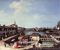 Canaletto, Écluses de Dolo sur la Brenta, 1730-1735.