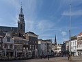 Gouda, toren van de Grote of Sint Janskerk en de toren van de Gouwekerk