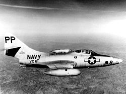 VC-61 F9F-5P Panther over NAS North Island c.1950 Grumman F9F-5P Panther of VC-61 in flight.jpg