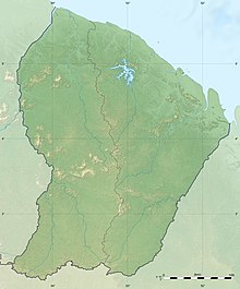 Carte en relief de la Guyane.