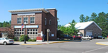 Police station in downtown Gwinn Gwinn Model Town Historic District 2009d.jpg