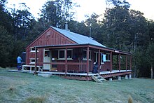 Hamilton Hut (at the midpoint of the Cass-Lagoon tramp) Hamilton Hut 27.jpg