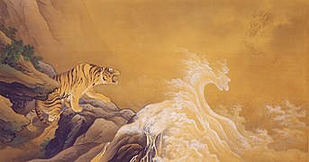 Dragon against tiger. Colour on silk, 1899. Museum of the Imperial Collections