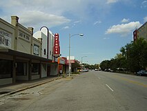 A street view of the Houston Heights