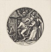 Свинья должна быть в своей комнате. 1568/ Офорт Й. Висхера по картине П. Брейгеля