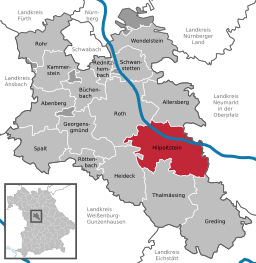 Läget för Hilpoltstein i Landkreis Roth