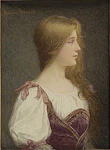 Portrait d'une jeune fille blonde, de profil, miniature sur ivoire, Paris, musée du Louvre.