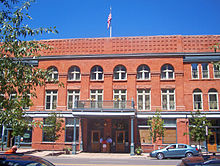 South facade detail Hotel Jerome front facade.jpg