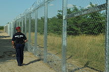 The Hungarian-Serbian border fence Hungarian-Serbian border barrier 2.jpg