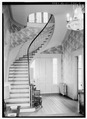 INTERIOR, STAIR HALL SHOWING REAR ENTRANCE - Coolspring, U.S. Routes 521 and 601, Camden, Kershaw County, SC HABS SC,28-CAMD.V,1-3.tif