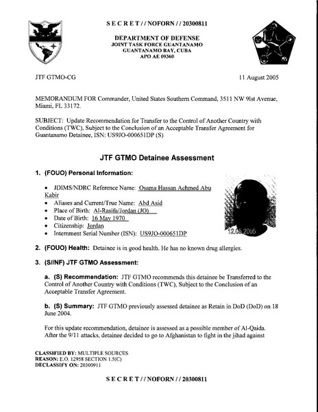 File:ISN 00651, Osama Hassan Achmed Abu Kabir's Guantanamo detainee assessment.pdf