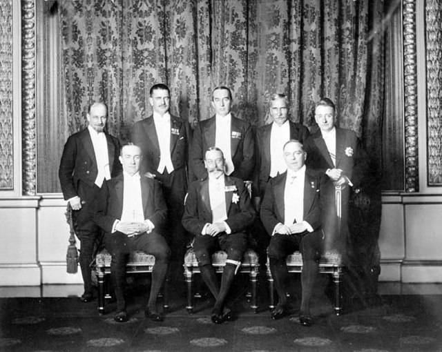 King George V (front, centre) and his Prime Ministers at the 1926 Imperial Conference.