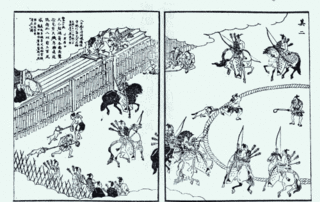 <span class="mw-page-title-main">Inuoumono</span> Japanese sport that involved mounted archers shooting at dogs