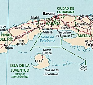 Localização da província de Ilha da Juventude