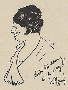 Ivan Sors – caricature of Marie Popperová.jpg