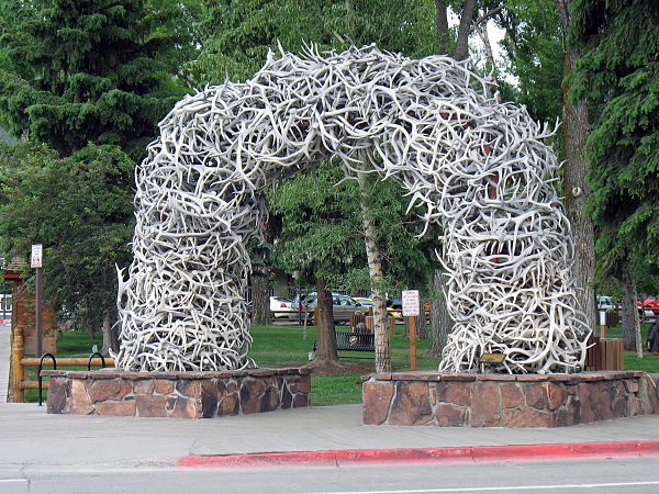 One of the large arches of shed elk antlers