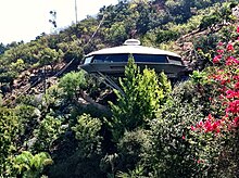 Chemosphere, the ultramodern house used in Body Double John Lautner's Chemosphere (8189866290).jpg