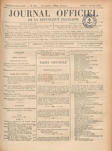 Journal officiel de la République française. Lois et décrets. Journaux officiels (Paris) 1907-10-07.jpg
