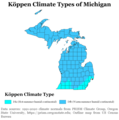 Image 16Köppen climate types of Michigan, using 1991-2020 climate normals. (from Michigan)