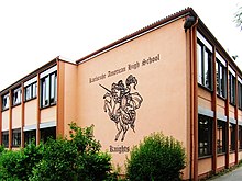 Former Karlsruhe American High School for children of members of the US Army stationed at Karlsruhe, Germany Karlsruhe Knights.jpg