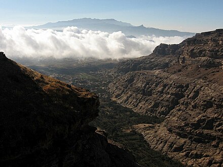 The Haraz Mountains in western Yemen include Arabia's highest mountain, Jabal An-Nabi Shu'ayb or Jabal Hadhur[26][27][28] near Sanaa[22][23]