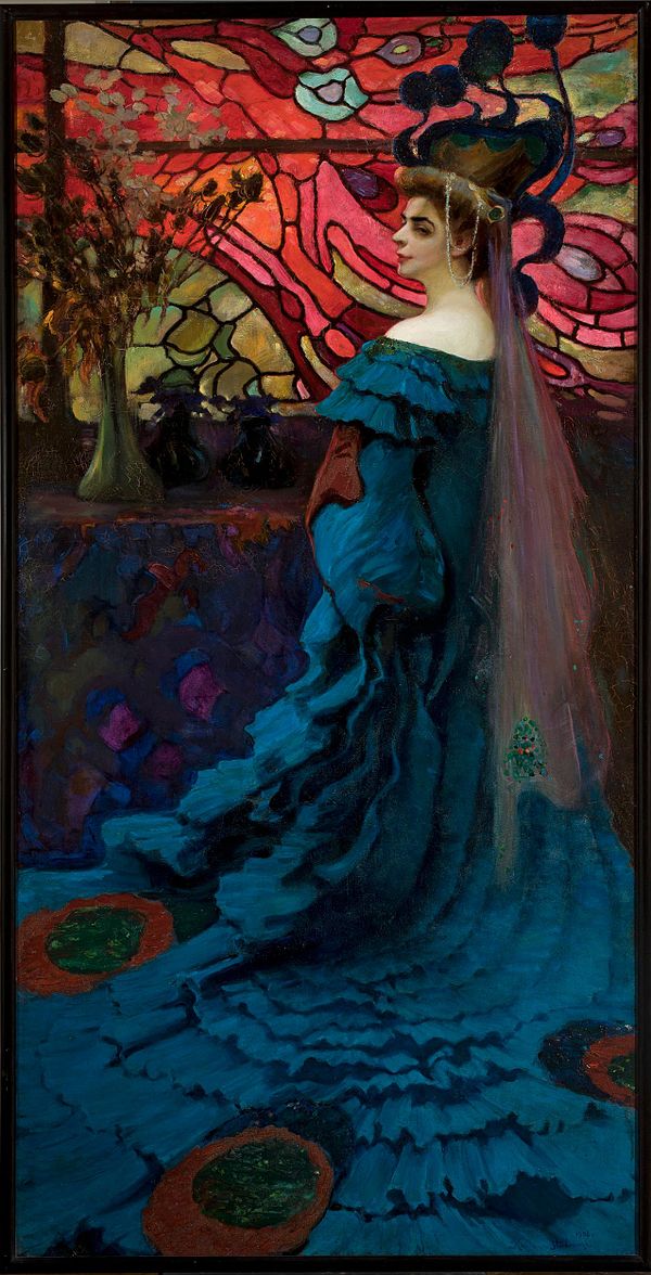 Kazimierz Stabrowski, Peacock. Portrait of Zofia Borucińska, 1908