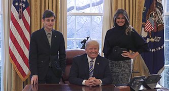 Gun rights activist Kyle Kashuv with Donald and Melania Trump